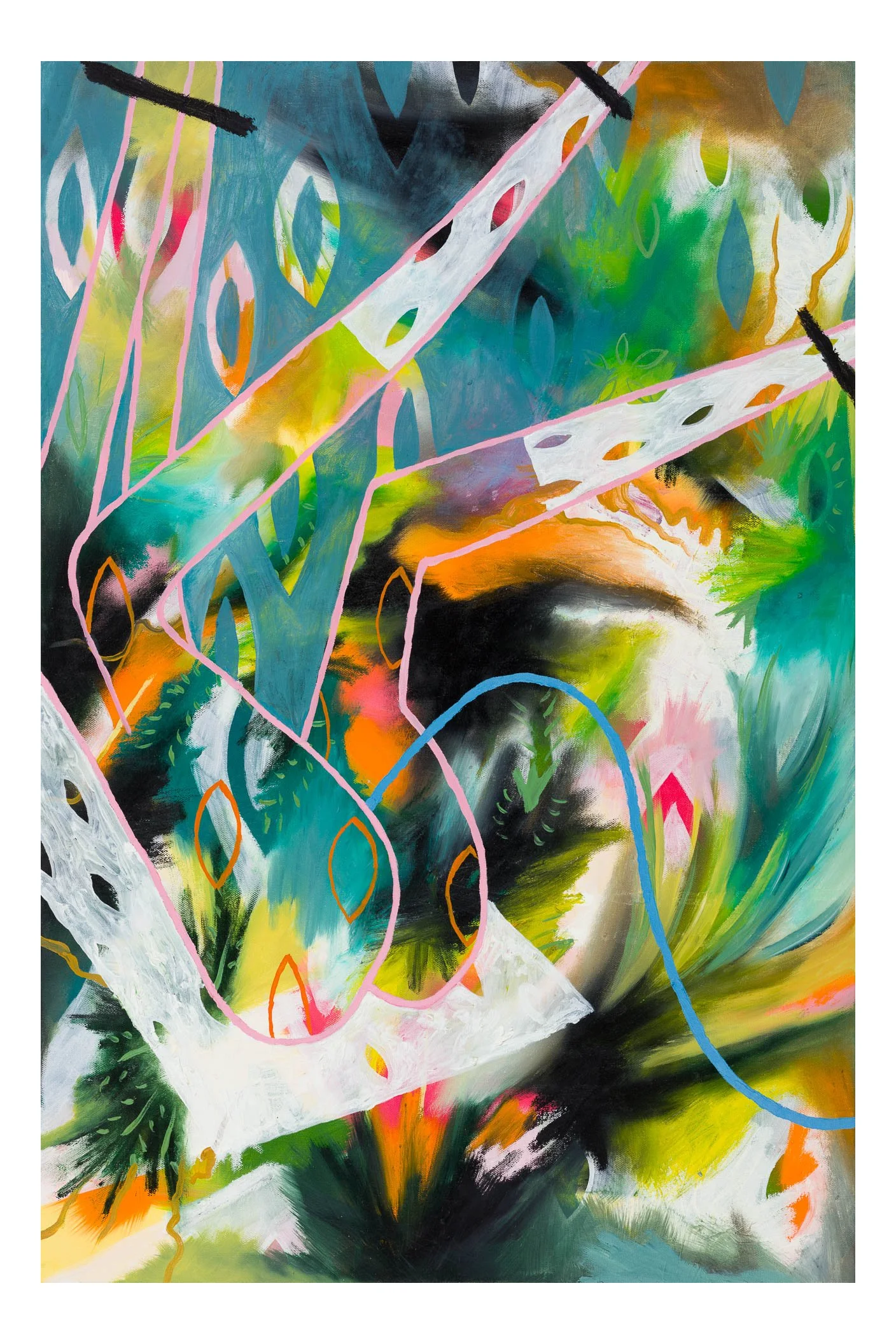Crash Mat / 91 x 61cm / Oil, Oil Stick on Canvas (2022) 🔴
