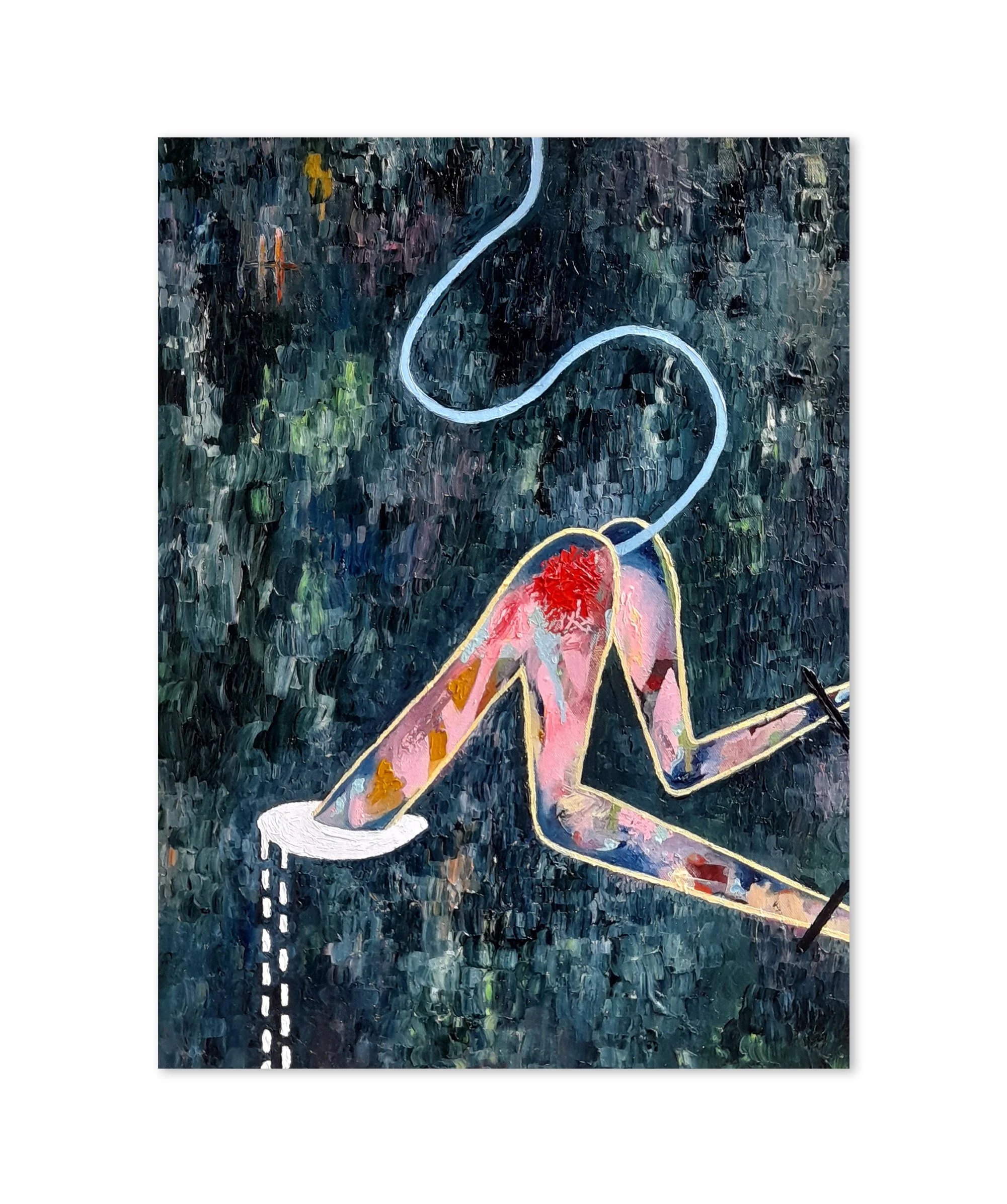 Earth Prayer / 45 x 60cm / Oil, Oil Stick on Canvas / 2022