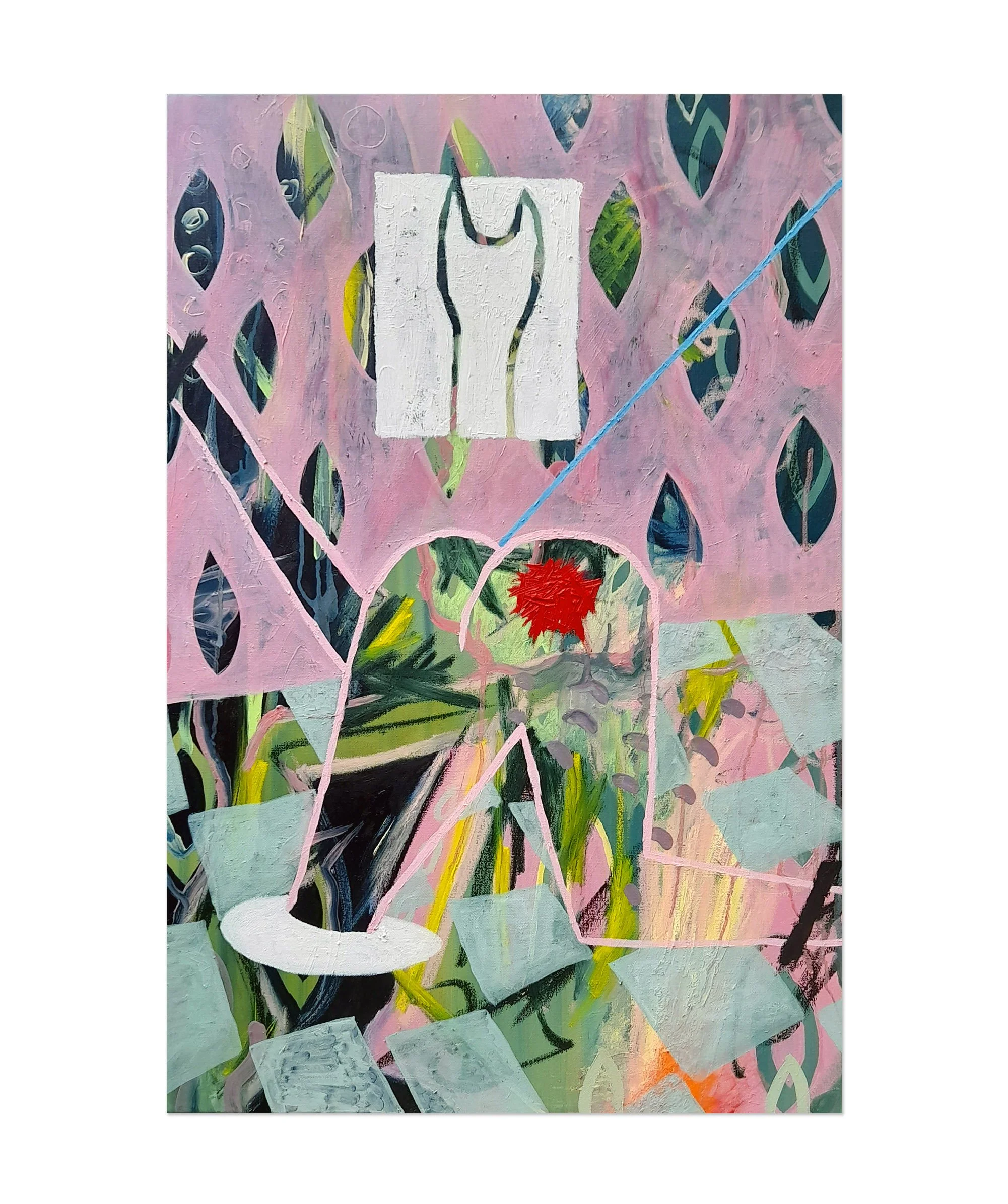 Pink Room / 91 x 61cm / Oil, Oil Stick on Canvas / 2022 