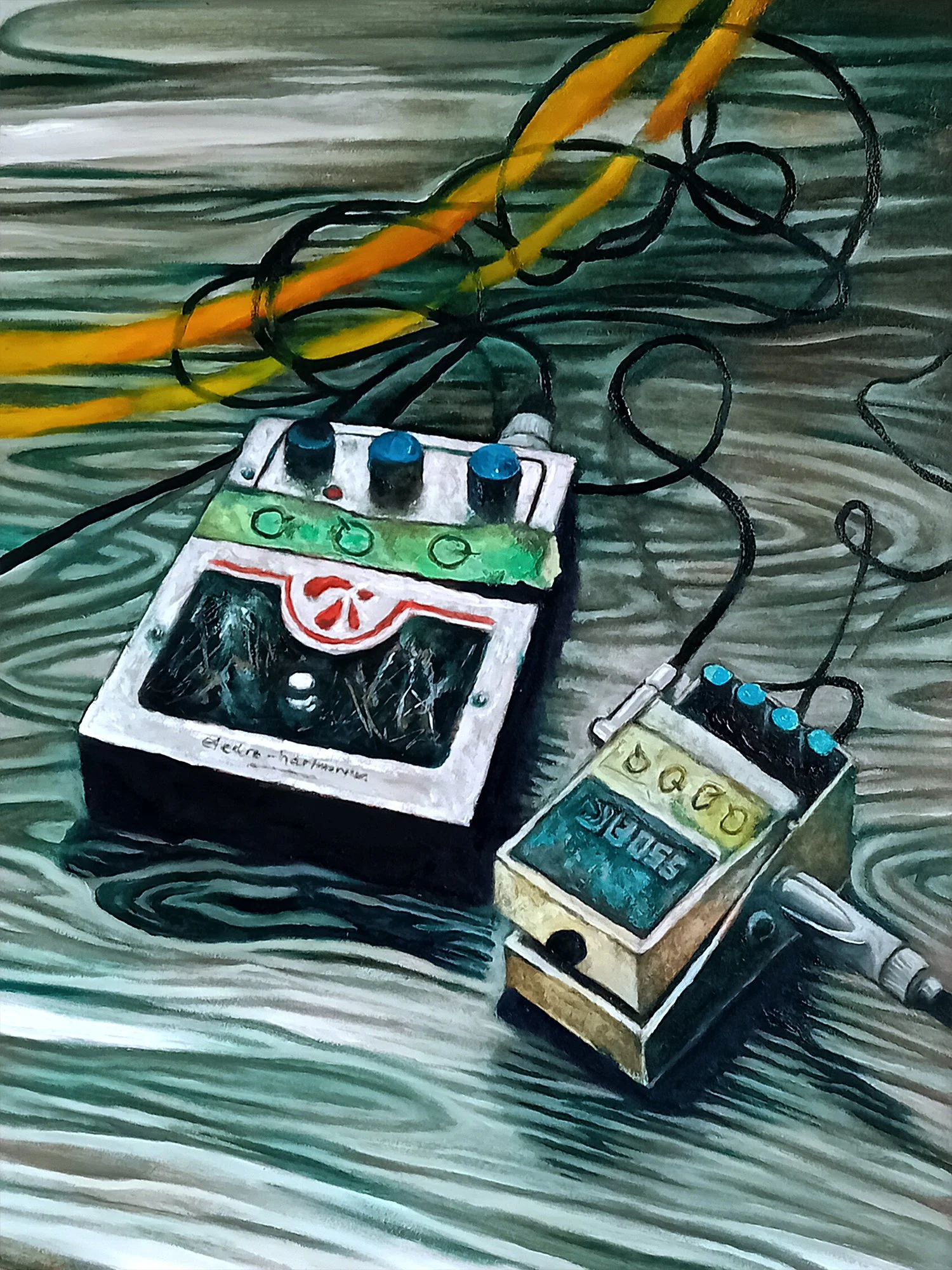 Daisy Chain Saw / 12 x 9" / Oil on Board (2024)