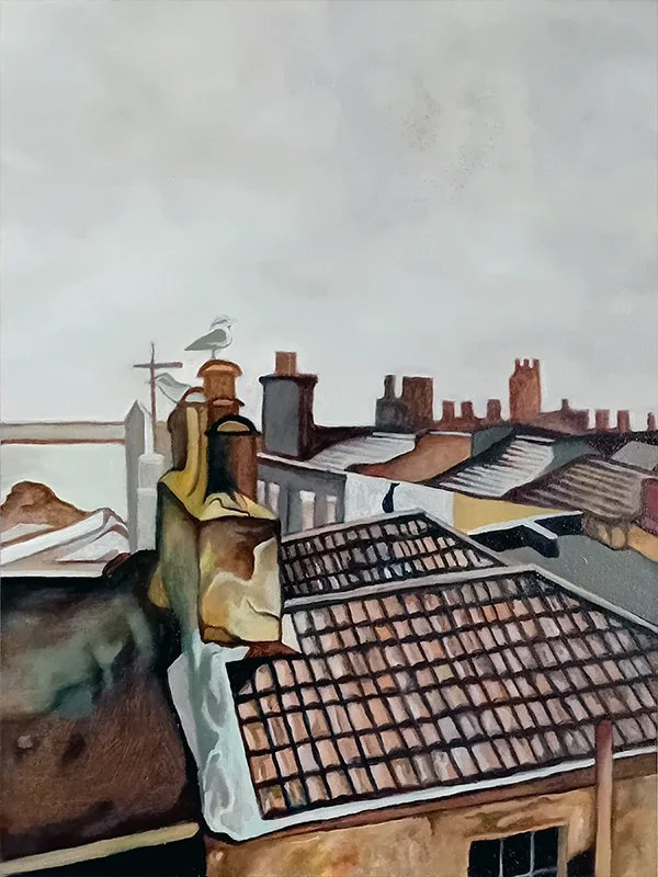 Autumn Rooftops / 12 x 9" / Oil on Board (2024)