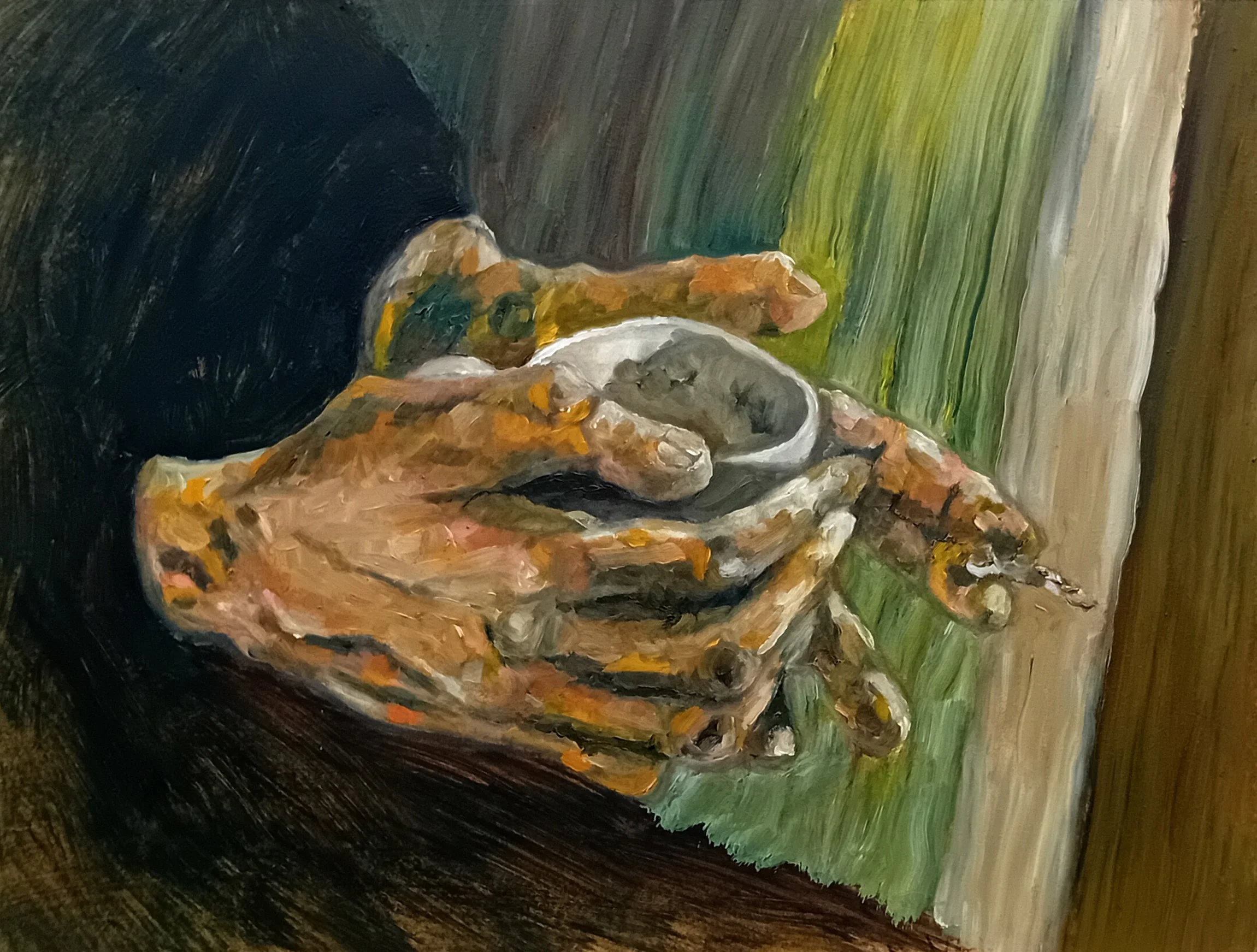 Life and death of a painter / 9 x 12" / Oil on board (2024) 🔴