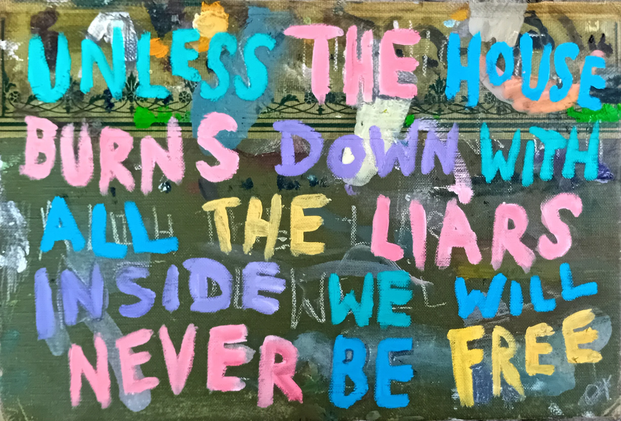 Lyric Book (algorithm and blues) / 17 x 25cm / Oil on hard book cover (2024)