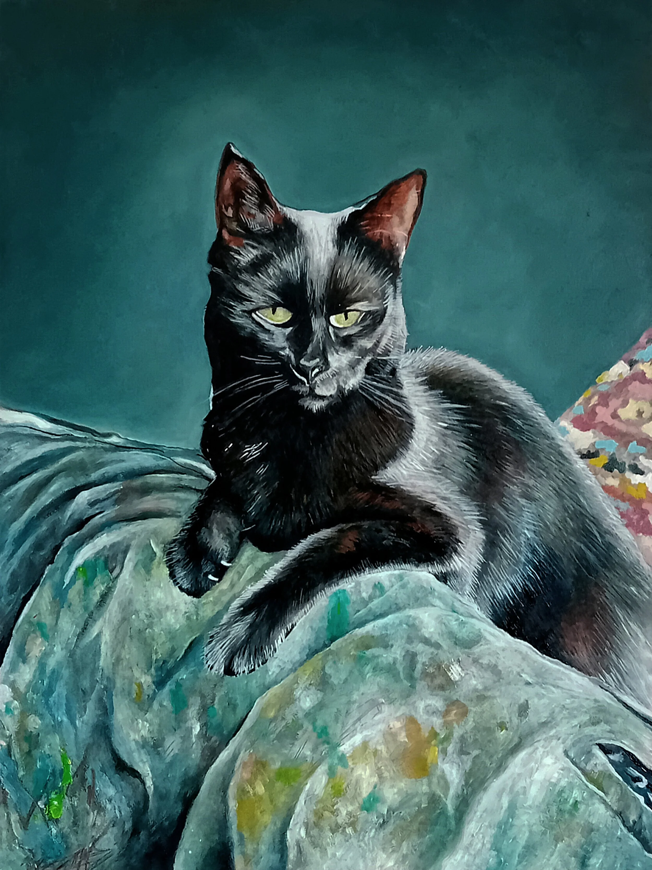 Artists cat / 12 x 16" / oil on board (2024)