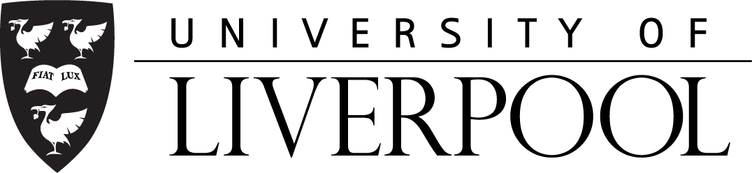 Logo of the University of Liverpool with text and emblem.