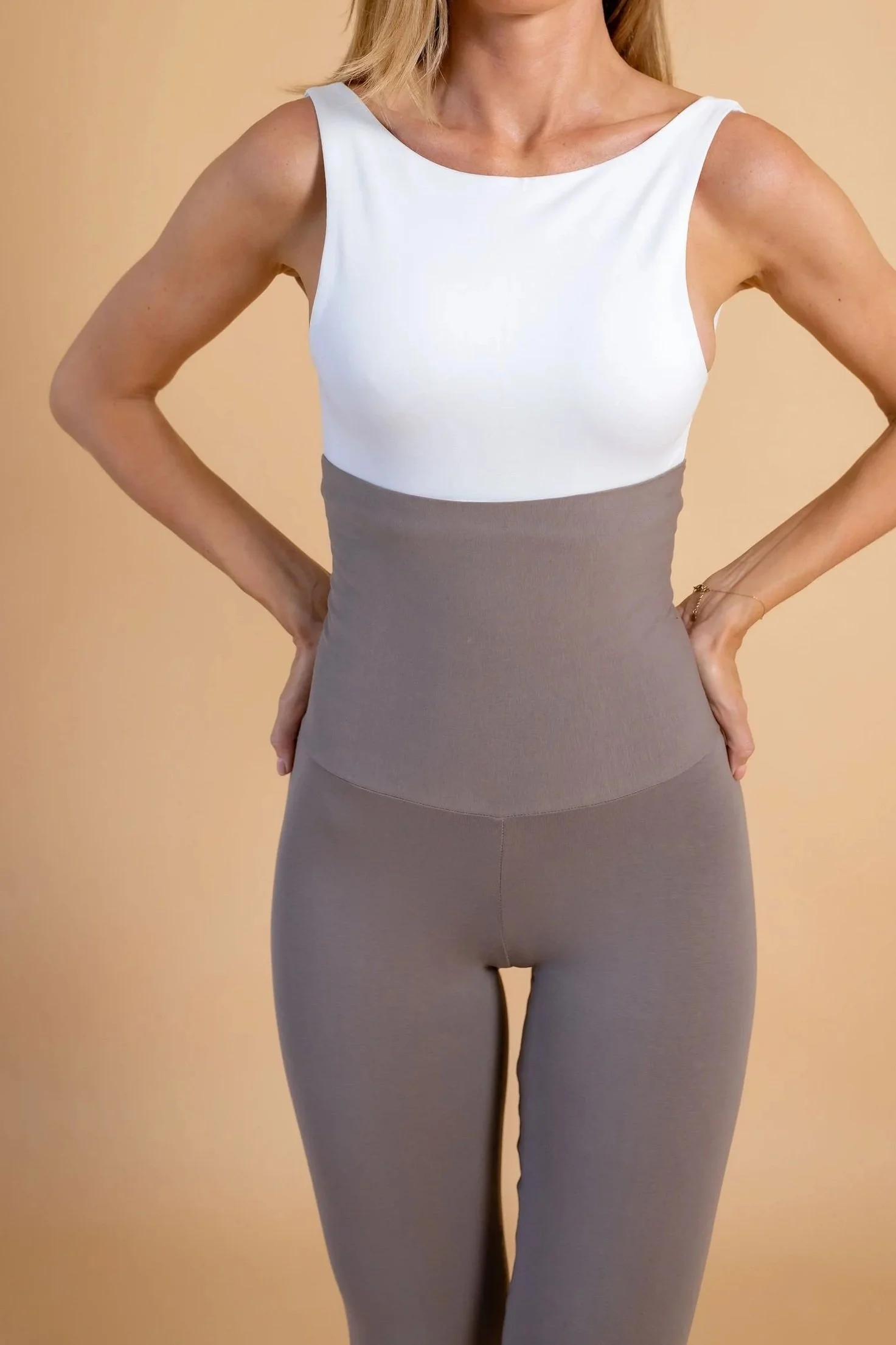 Slate Gray Ultra Soft Cotton Leggings for Extra Comfort with adjustable waist band low or high for yoga and everyday wear, from Naked Addiction