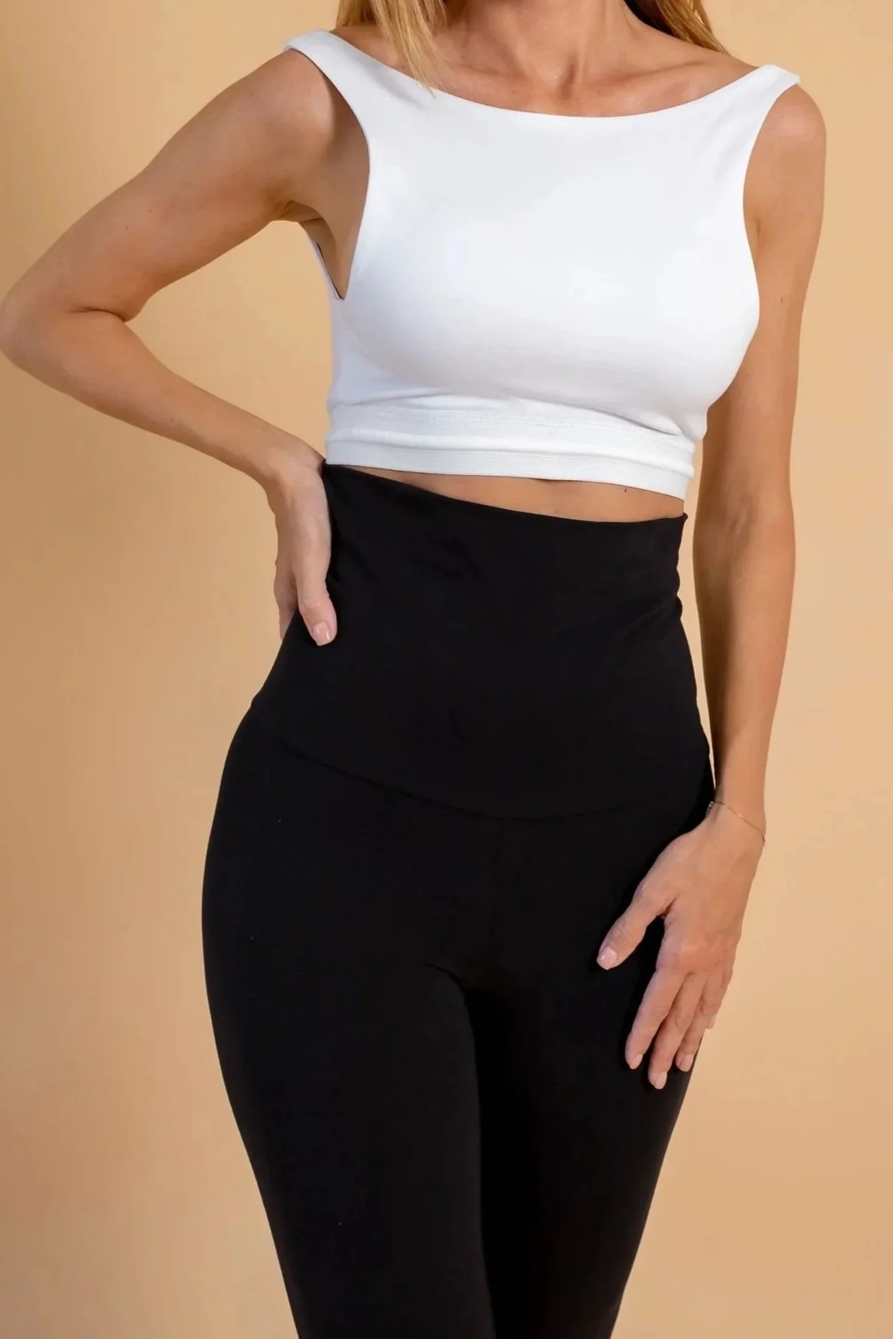 Obsidian Black Ultra Comfortable Natural Cotton Leggings, Ultra High to Low waist adjustable styles, shape support, Naked Addiction