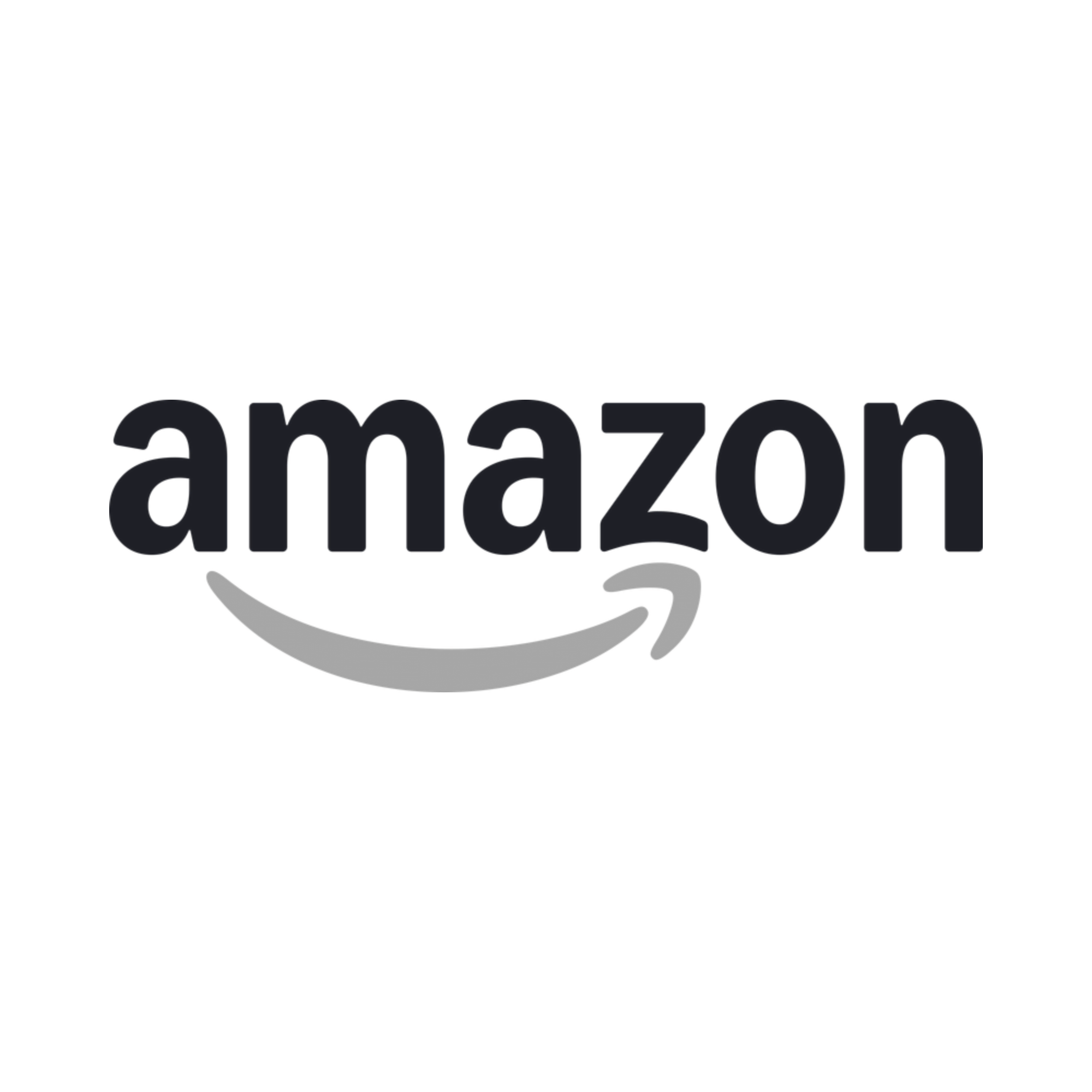 Amazon logo with a black background, a curved arrow underlining the word 'Amazon'.