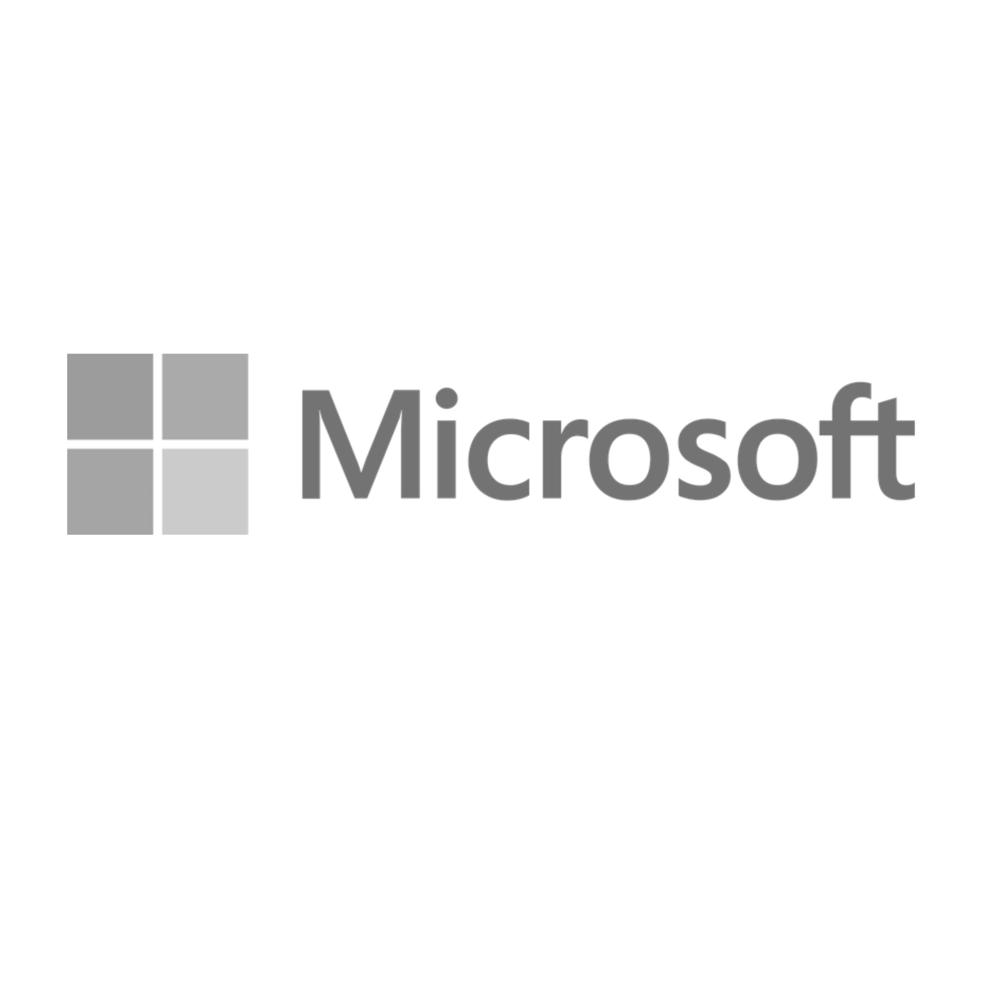Microsoft logo in black and gray, with a window icon on the left and the word 'Microsoft' on the right.