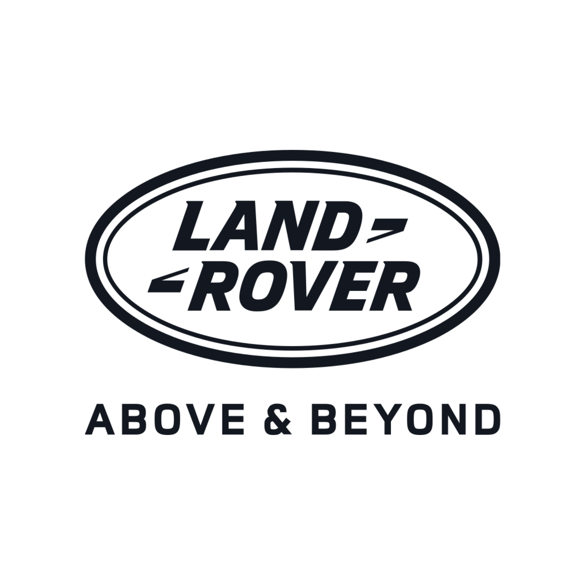 Land Rover logo with the tagline "ABOVE & BEYOND"