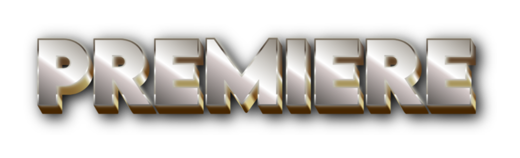 The word 'PREMIÈRE' in bold, metallic letters against a black background.