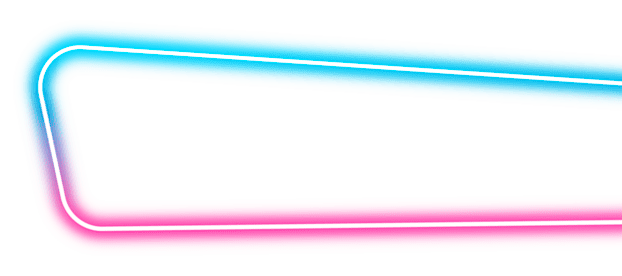 Línea de neón azul y rosa sobre fondo negro.