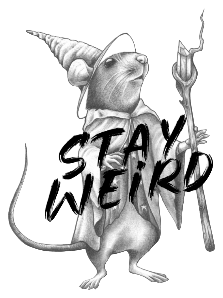 Stay Weird Rat Wizard Vinyl Sticker