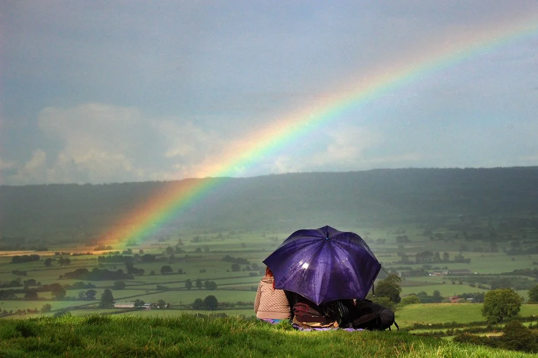 Glastonbury umbrella couple 2 Aug 08.jpg