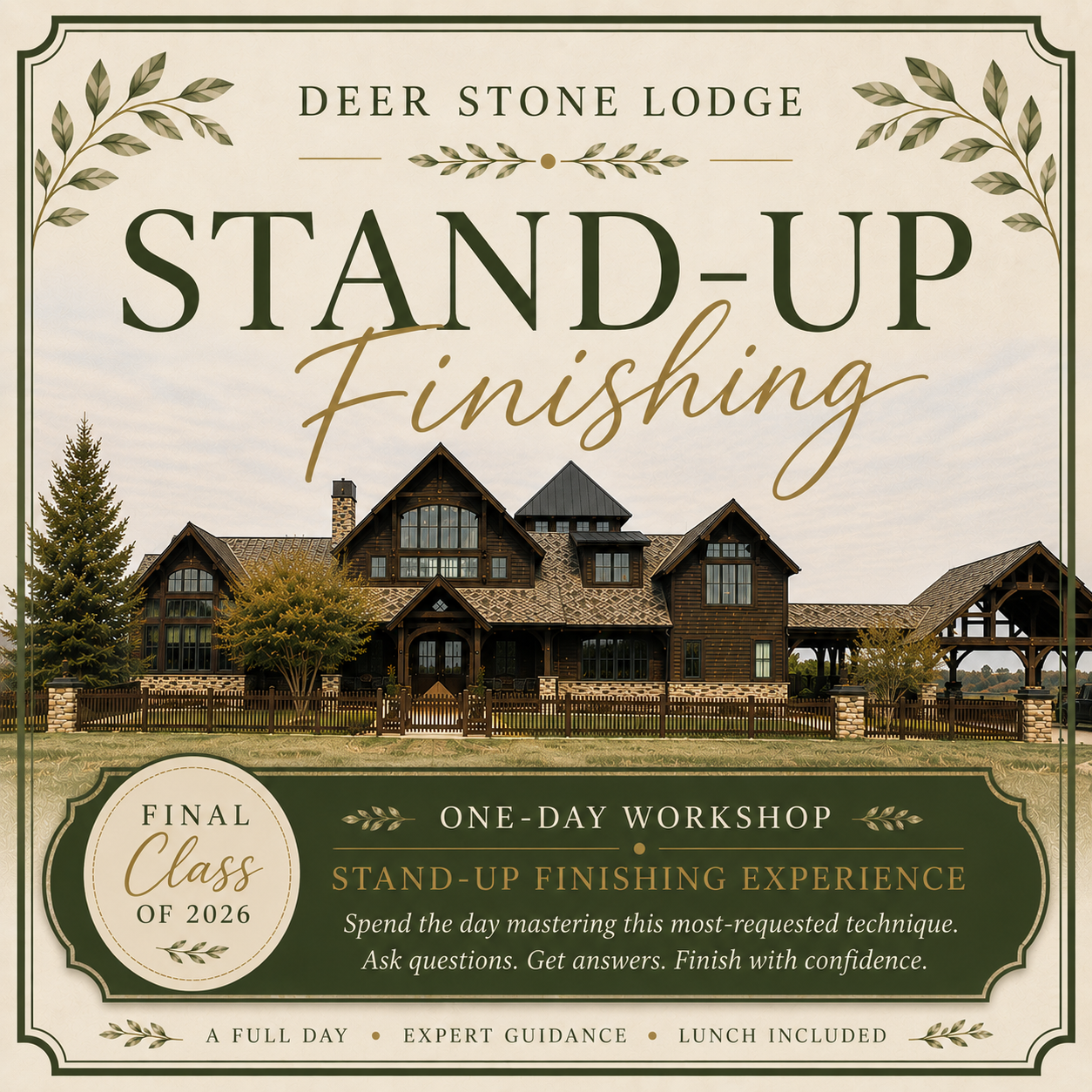 Stand-Up Finishing Workshop | Deer Stone Lodge