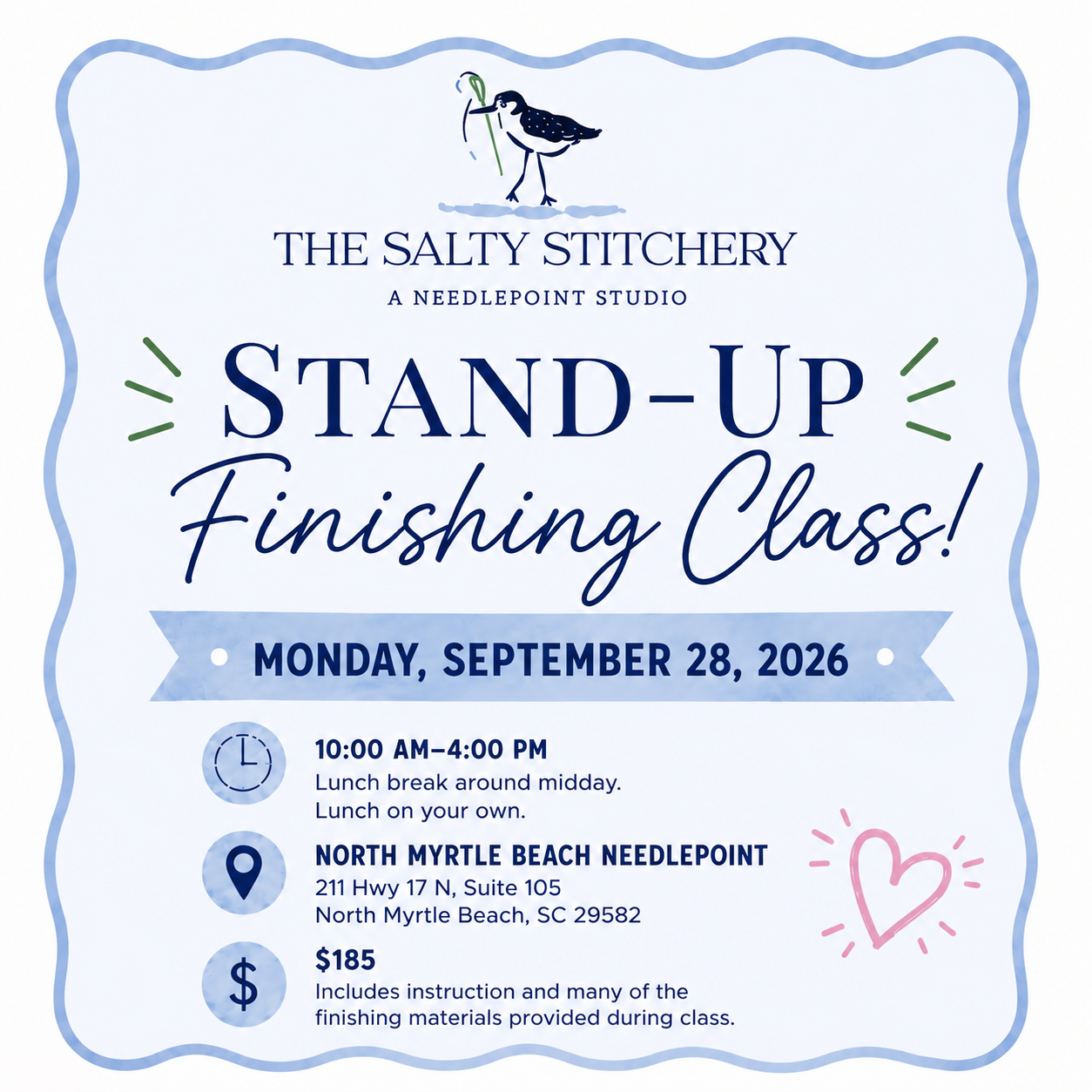 NMBN Stand Up Finishing Class