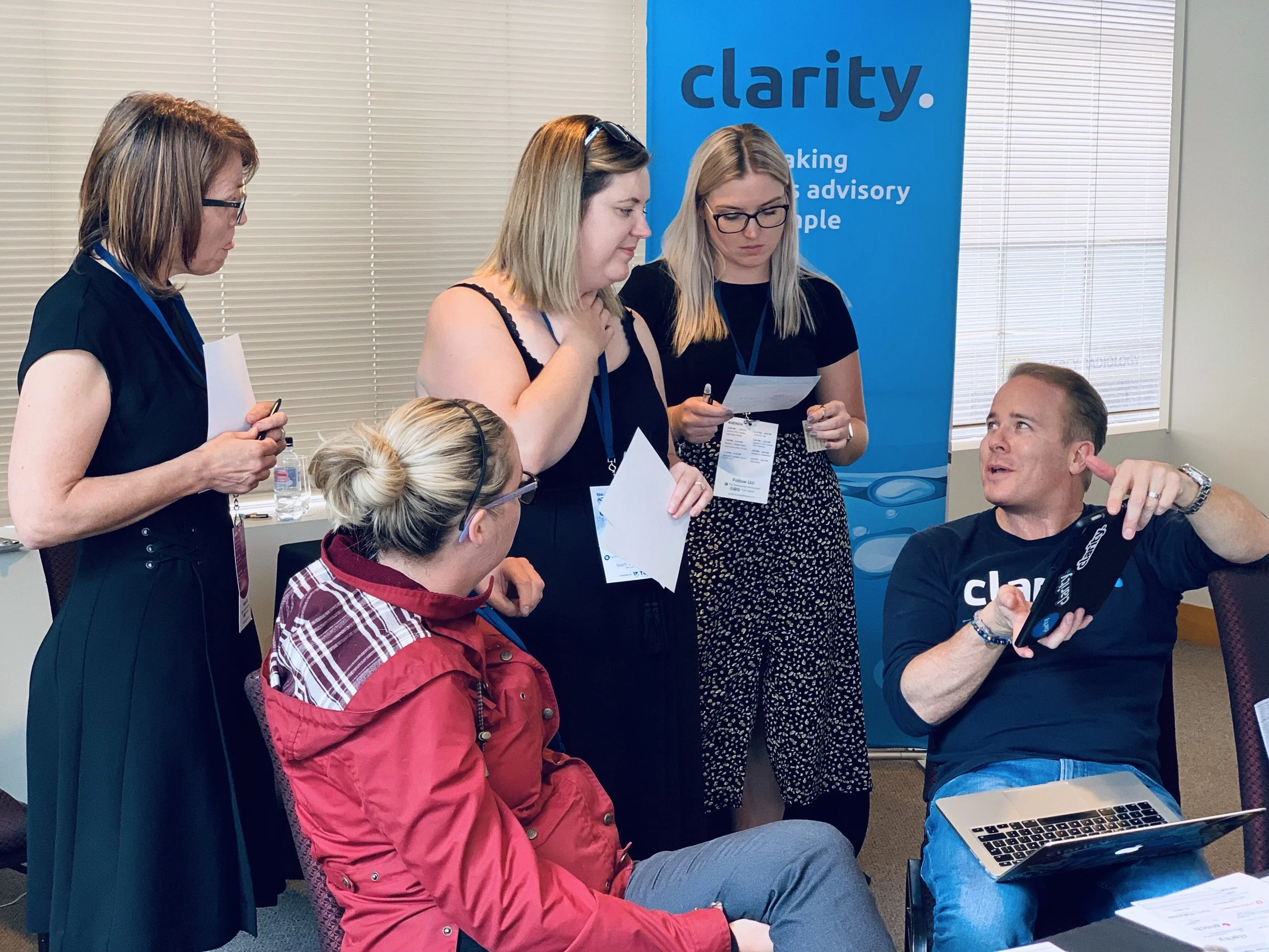 Aynsley Damery talking to a group of accountants