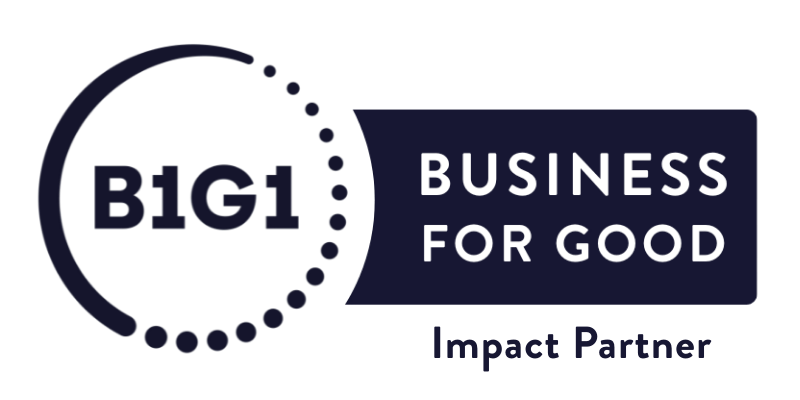 BIG1 Business for Good Impact Partner logo with circular design and text.