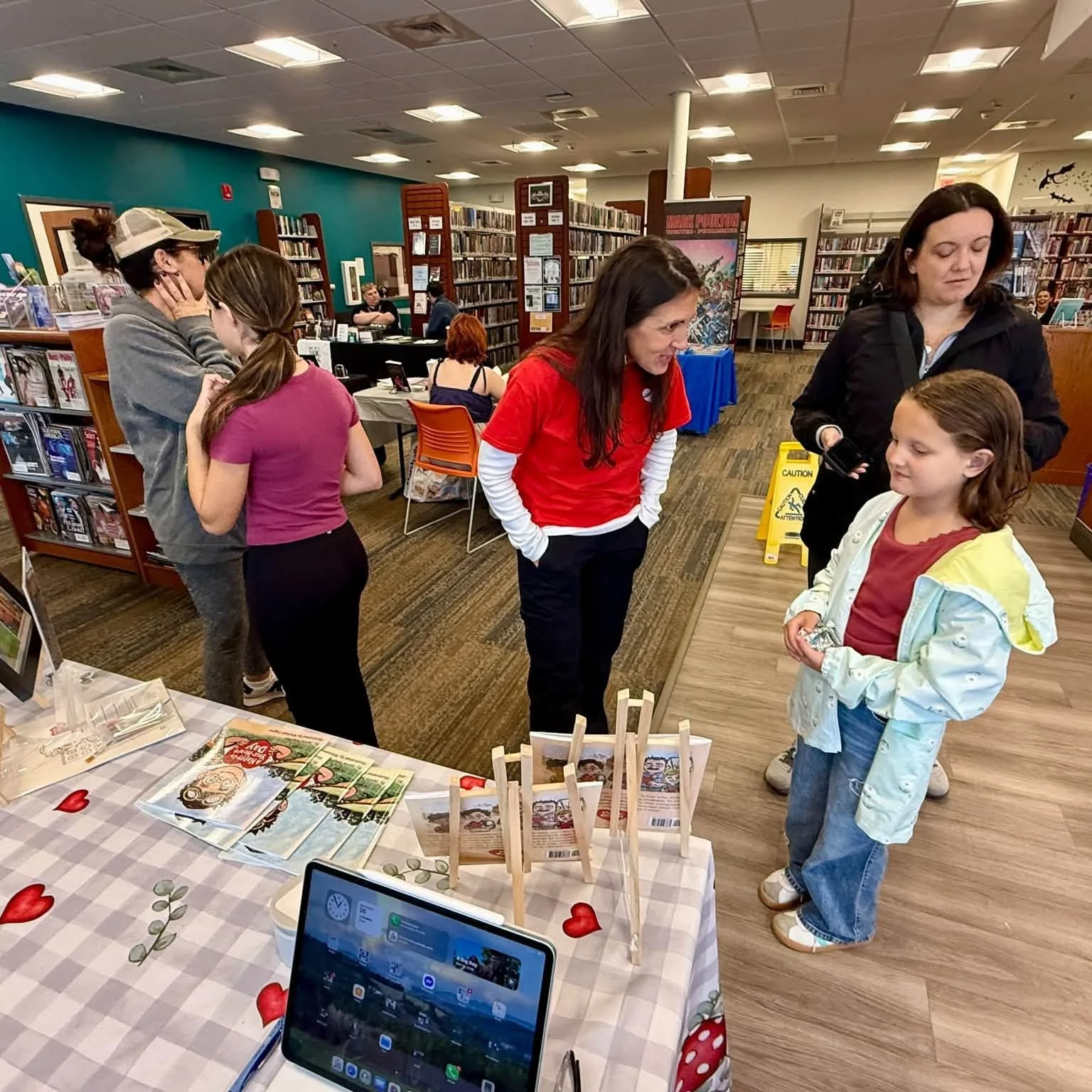 The rain didn&rsquo;t stop visitors and kids from coming to the Waterford Township Public Library today for their Local Author Day. Mike and I were fortunate enough to be invited, and we met some very talented authors and of course some surprise visi