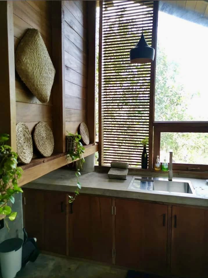 Open-air kitchen at Agarloom cabana