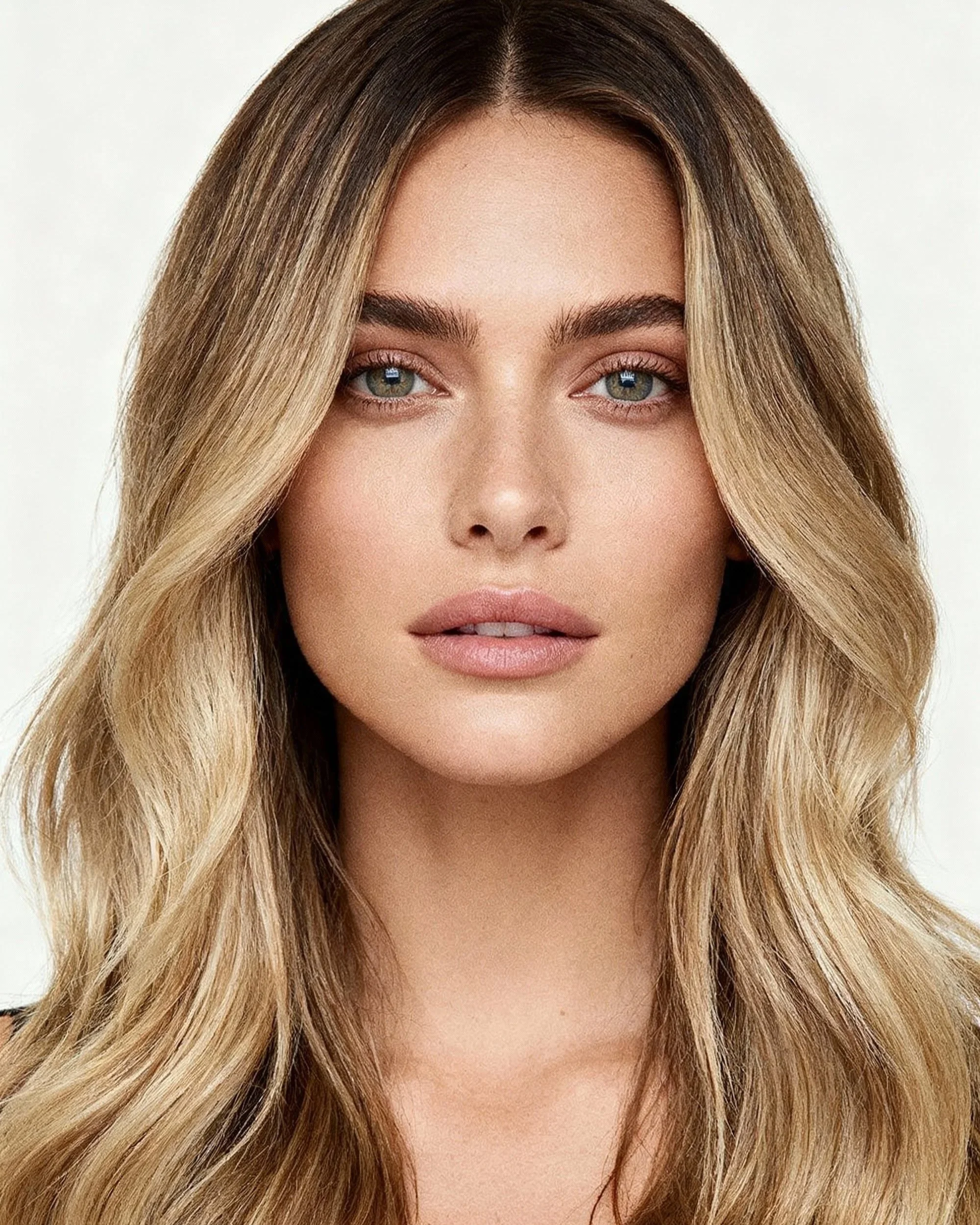 Close-up of a woman with long, wavy blonde hair and blue eyes.
