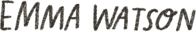 Text reading 'Emma Watson' in stylized, handwritten font.