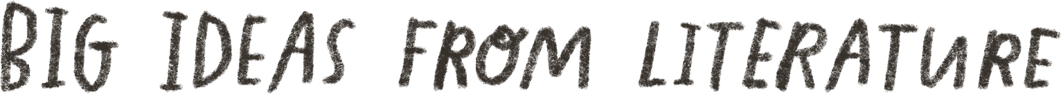 Close-up of a sign with the words 'From Literature' and 'Fern' visible, printed on a dark background.
