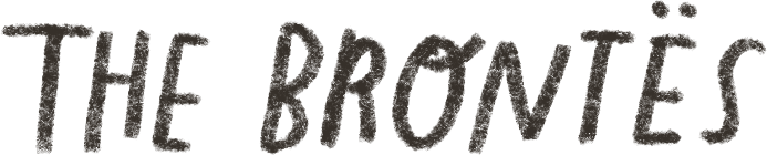 Text that reads 'THE BRONTÈS' in dark font against a light background.