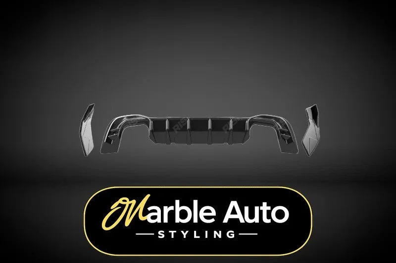 REAR VALANCE W/SIDE SPLITTERS GLOSS BLACK VW GOLF MK8 STANDARD