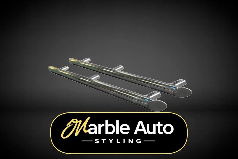 STAINLESS STEEL SIDE BARS ANGULAR 60MM WHEEL BASE FORD TRANSIT CONNECT 24+