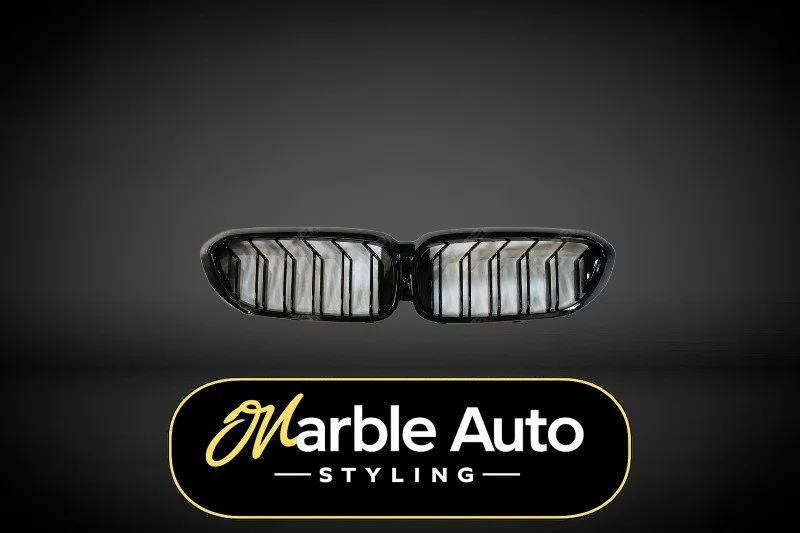 M5 LOOK DUAL SLAT FRONT GRILL GLOSS BLACK BMW 5 SERIES G30 PRE LCI 17-20