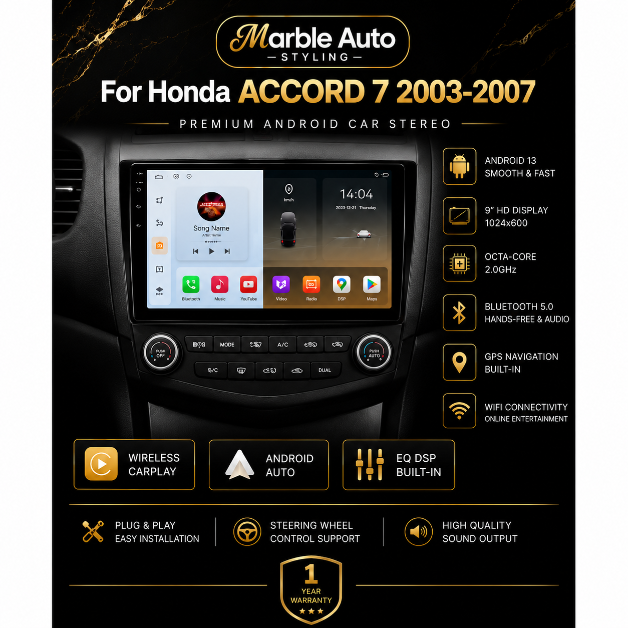 Android Auto/Apple Carplay system Honda Accord 03-07
