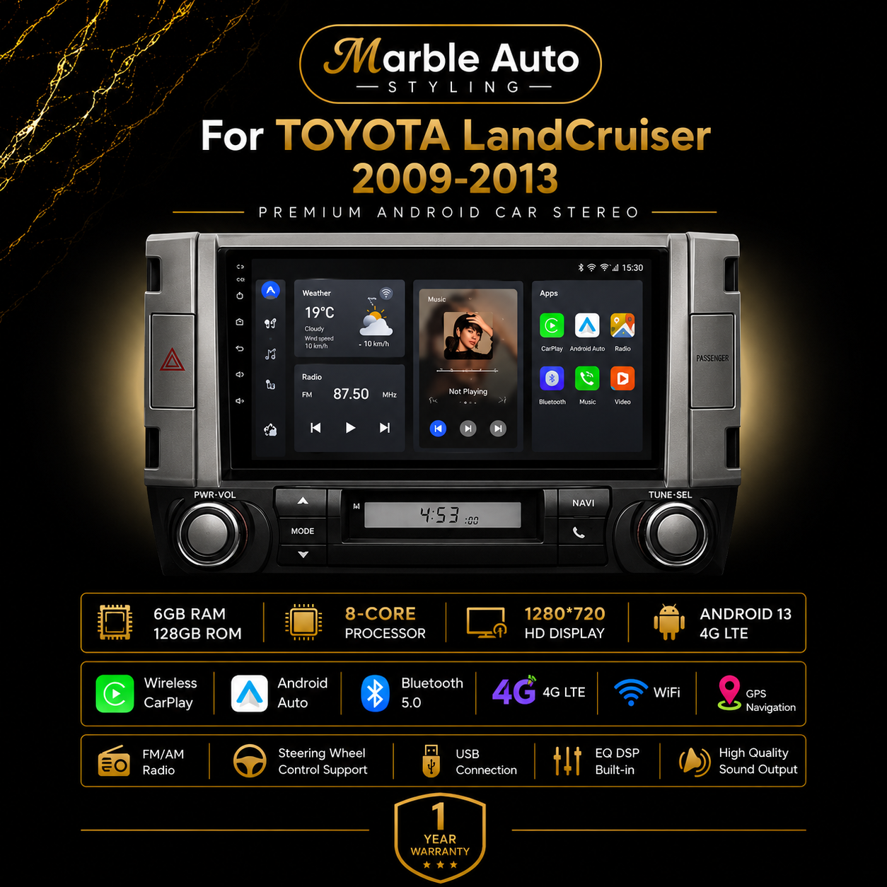 Android Auto/Apple Carplay for Toyota Landcruiser 09-13