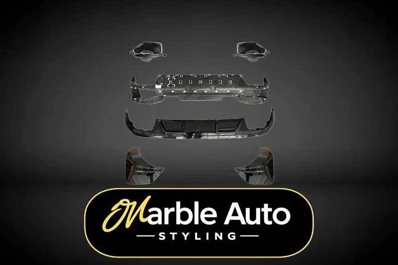 440I STYLE M PERFORMANCE REAR DIFFUSER W/TIPS GLOSS BLACK BMW 4 SERIES G26 GRAN COUPE 21+