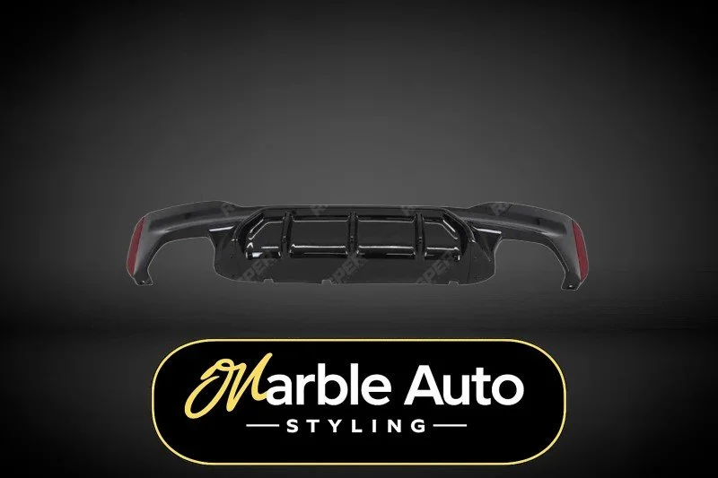 M5 LOOK REAR DIFFUSER QUAD EXIT GLOSS BLACK BMW 5 SERIES M SPORT G30 G31 17-24