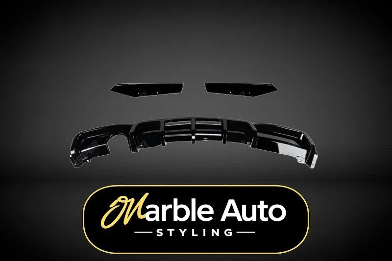 REAR DIFFUSER 0___ SINGLE EXIT GLOSS BLACK BMW 3 SERIES F30 12-18