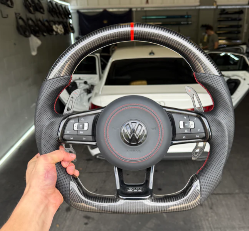 VK POLO MK5 6C CARBON FIBRE STEERING WHEEL
