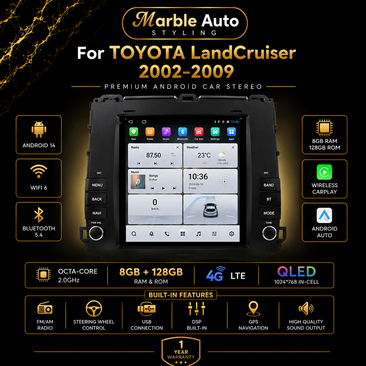 Android Auto/Apple Carplay fro Toyota Landcruiser 02-09