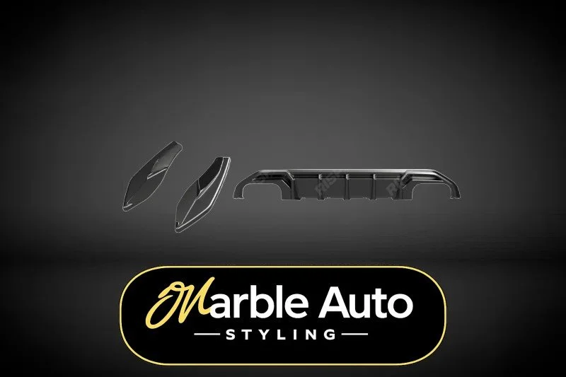 REAR DIFFUSER VALANCE GLOSS BLACK AUDI A3 S LINE 8Y 20-24 - AUDI S3 8Y 20-24