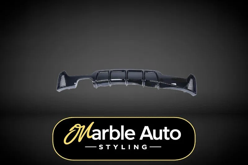 REAR DIFFUSER SINGLE SIDE DUAL TIP GLOSS BLACK BMW 4 SERIES F32 F36 M SPORT