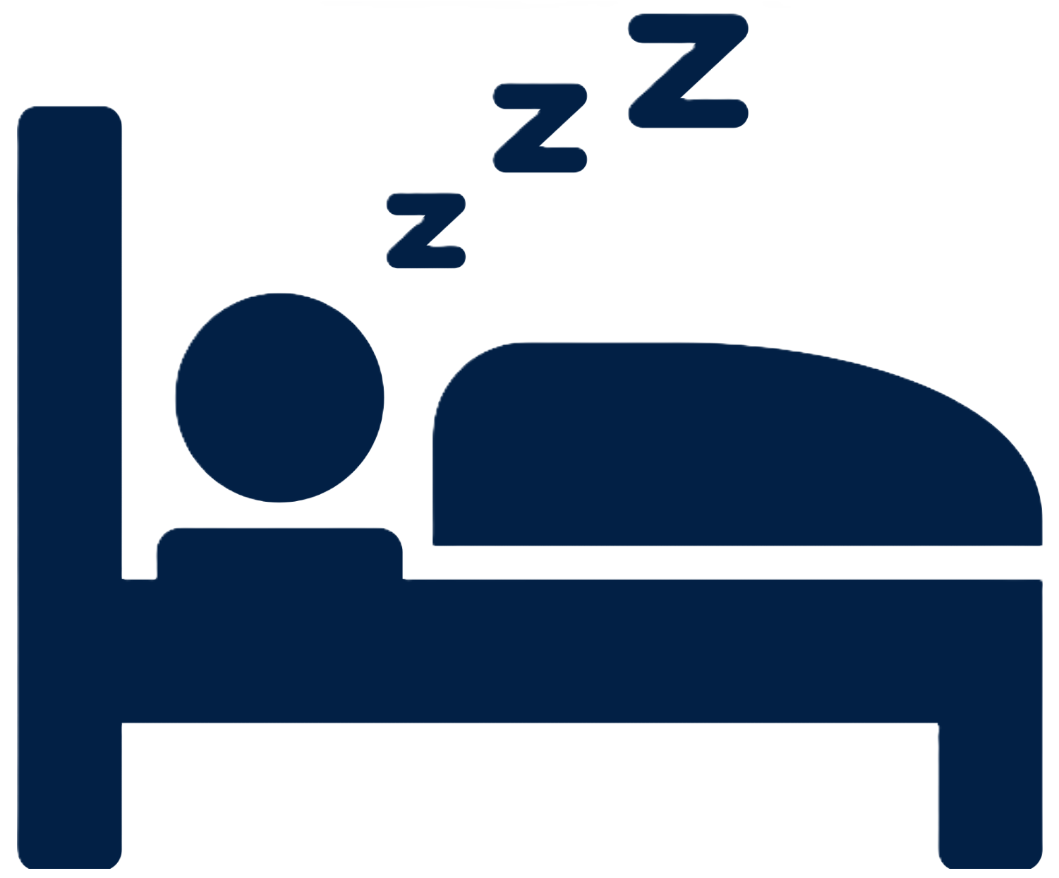 icon of a person in bed asleep and snoring
