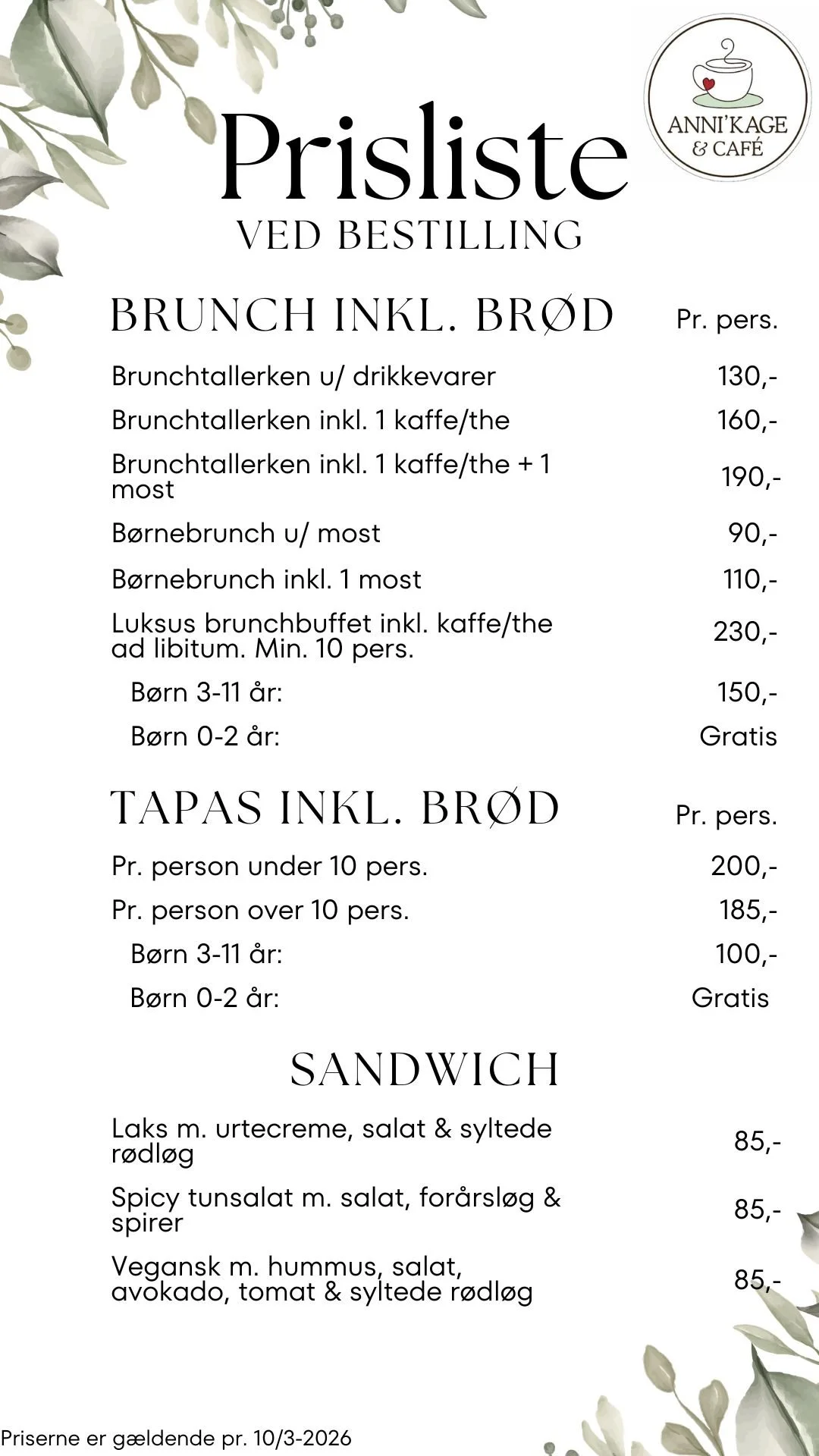 Prisliste mad
