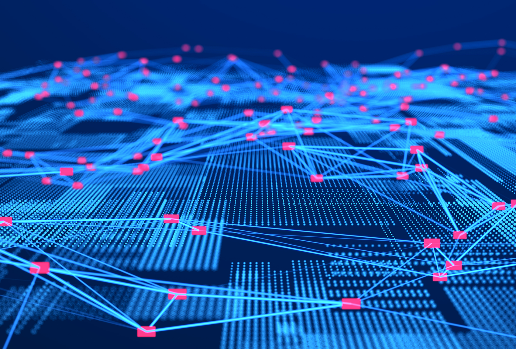 Teknisk mønster i rosa og blå