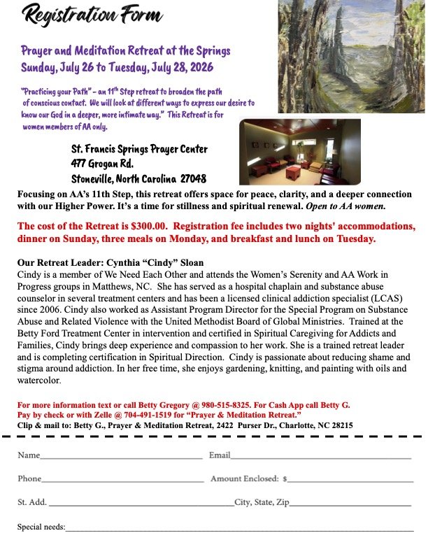 Prayer and Meditation Retreat at the Springs