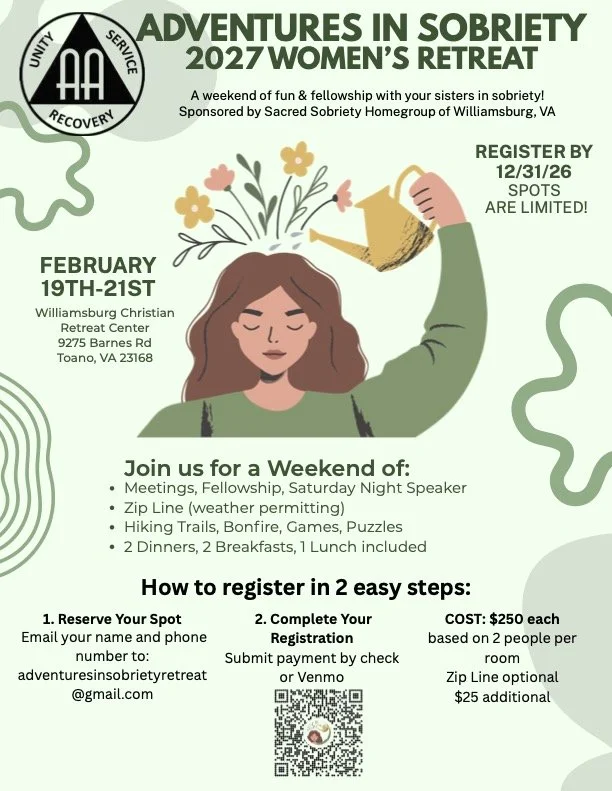 Adventures in Sobriety                 2027 Women’s Retreat