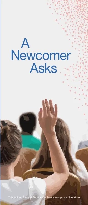 A person in a white shirt raising their hand while seated in a conference room, with an audience in front. The slide on the screen reads, 'A Newcomer Asks'.