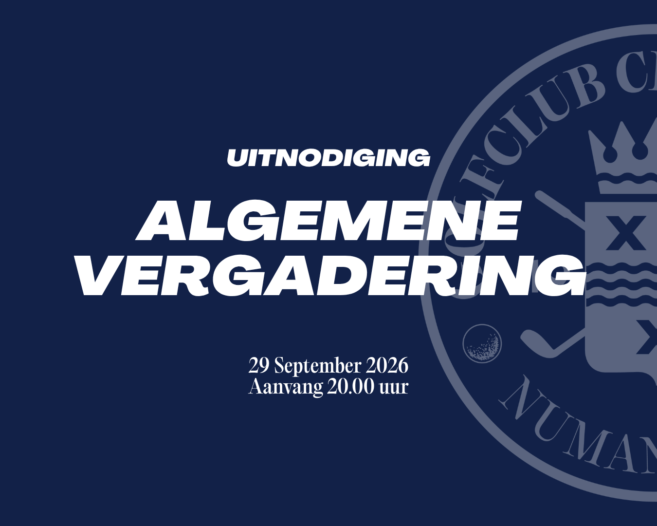 Uitnodiging Extra Algemene Vergadering