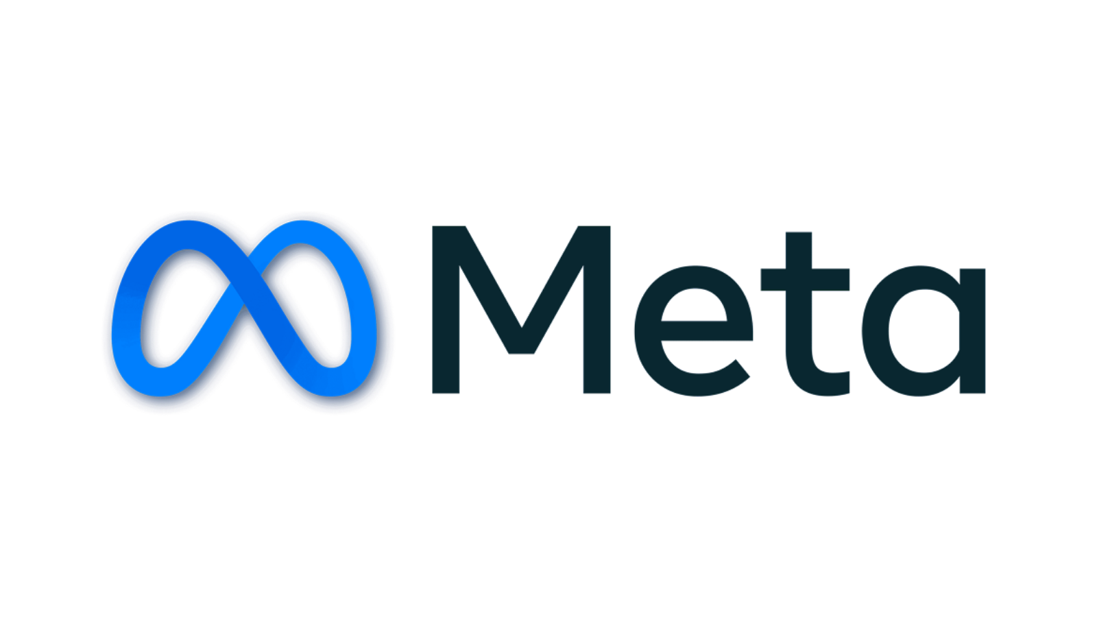 Meta logo featuring a blue infinity symbol and the word 'Meta' in dark blue text.