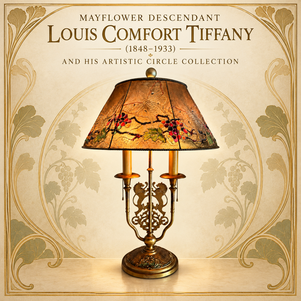 Mayflower Descendant Louis Comfort Tiffany (1848-1933) and His Artistic Circle Collection