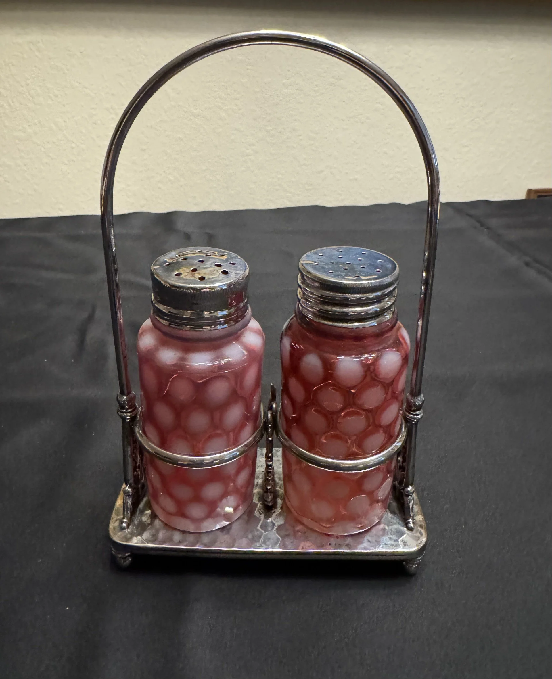 James W. Tufts Salt and Pepper Set — A Mayflower Descendant, Victorian Silver Plate, and American Art Glass 